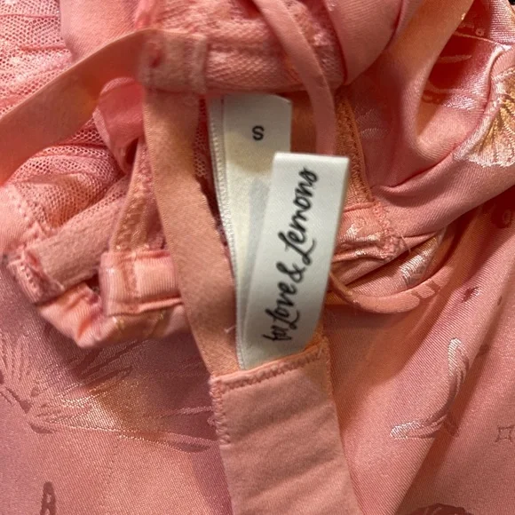 For Love & Lemons Pink Seashell Silky Slip Mini Dress - Picture 4 of 4